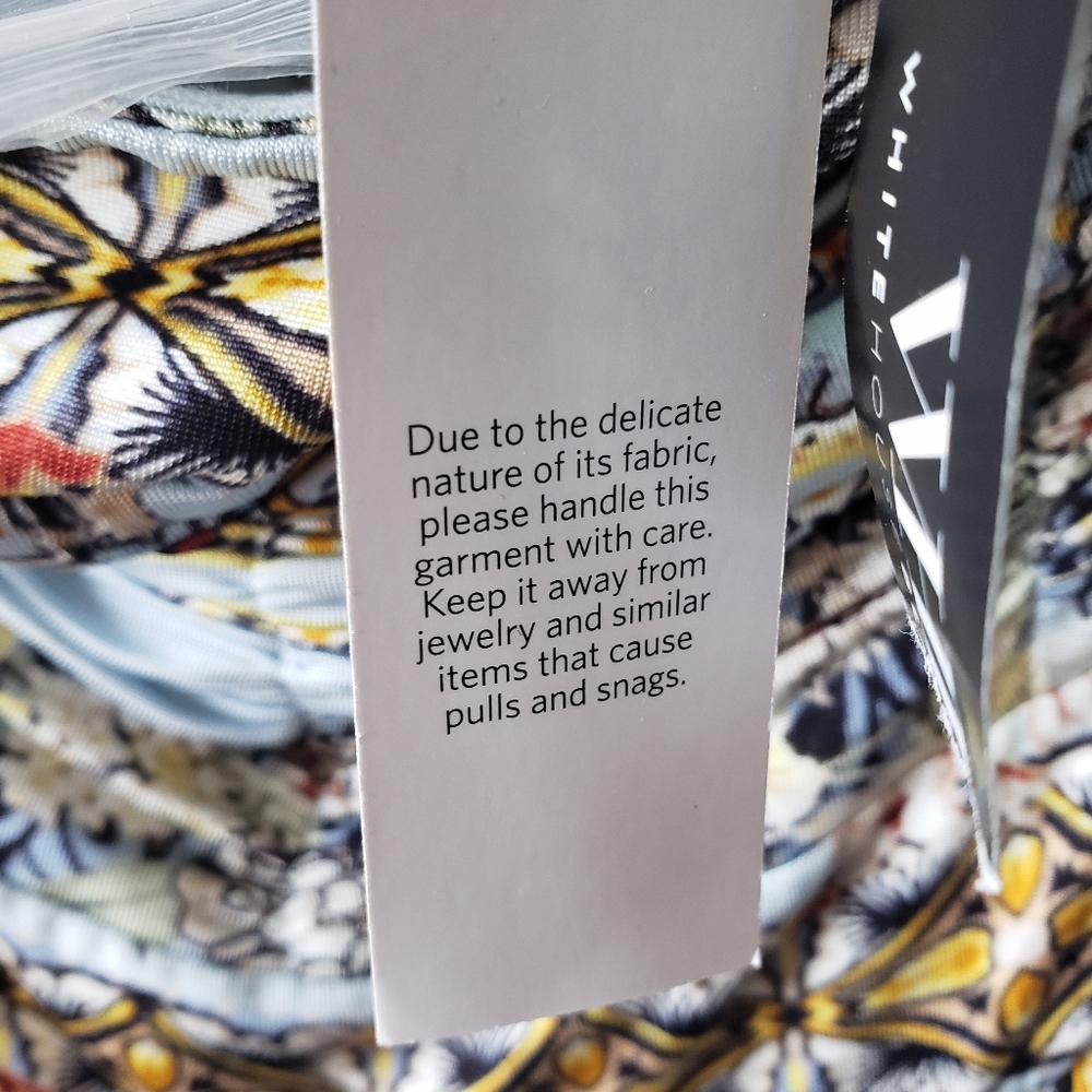 White House Black Market Blue and Yellow Strapless Dress NWT - Picture 8 of 8